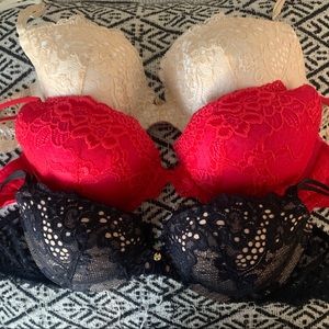 Set of 3 Victoria’s Secret Push-up Bras